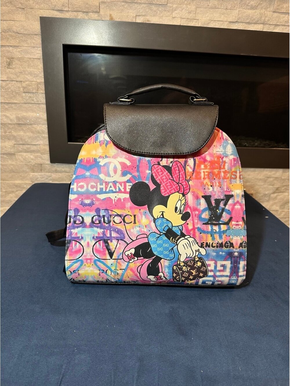 Minnie Mouse Graffiti Print Designer like Backpack/Bag